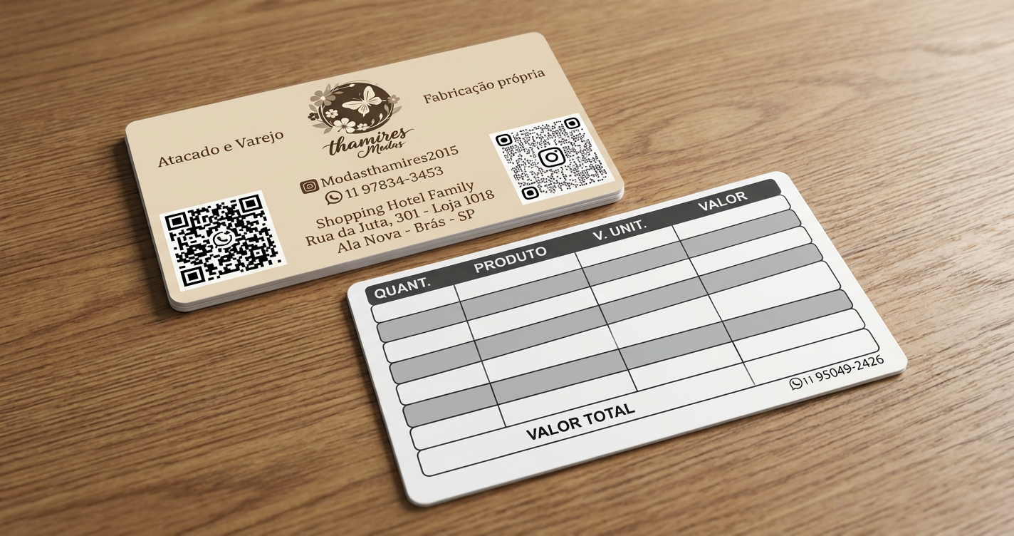 Cartão de Visita 4x0 colorido frente e verso em branco